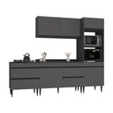 Ver imagem 2 de Armário Cozinha Modulada Completa com Pia Inclusa 251,5cm Milano Multimóveis MCR2473 Grafite/Preto