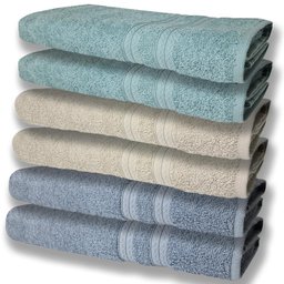 6 Toalhas Grande Super Felpudas e Grossa 80x150 AZ+BG+VD - 1