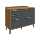 Ver imagem 3 de Balcão de Cozinha 120cm com 2 Portas Basculantes 3 Gavetas e Tampo 100% Mdf Vicenza Espresso Móveis