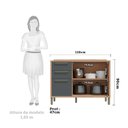 Ver imagem 5 de Balcão de Cozinha 120cm com 2 Portas Basculantes 3 Gavetas e Tampo 100% Mdf Vicenza Espresso Móveis