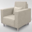 Ver imagem 3 de Poltrona Robusta para Sala e Recepção Confortável Reforçada Suede Premium:bege