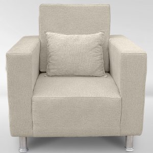 Poltrona Robusta para Sala e Recepção Confortável Reforçada Suede Premium:bege