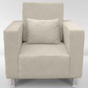 Ver imagem 1 de Poltrona Robusta para Sala e Recepção Confortável Reforçada Suede Premium:bege