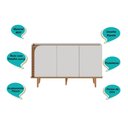 Ver imagem 6 de Buffet 3 Portas Detalhe Ripado Jurerê - Off White Matte / Freijó