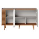 Ver imagem 3 de Buffet 3 Portas Detalhe Ripado Jurerê - Off White Matte / Freijó