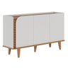 Buffet 3 Portas Detalhe Ripado Jurerê - Off White Matte / Freijó - 9