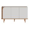 Buffet 3 Portas Detalhe Ripado Jurerê - Off White Matte / Freijó - 8