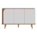 Ver mais imagens de Buffet 3 Portas Detalhe Ripado Jurerê - Off White Matte / Freijó