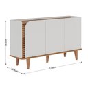 Ver imagem 2 de Buffet 3 Portas Detalhe Ripado Jurerê - Off White Matte / Freijó