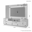 Ver imagem 4 de Estante Home Theater Ripado para TV até 65 Polegadas MDF 200cmx185cm 65" Detalhes Curvos e Ripados Marrom Avelã/Off