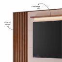 Ver imagem 6 de Estante Home Theater Ripado para TV até 65 Polegadas MDF 200cmx185cm 65" Detalhes Curvos e Ripados Marrom Avelã/Off