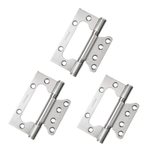 Kit 15 Dobradiças Sobrepor Inox Escovado 4" Rolamento -pado