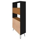 Ver imagem 3 de Estante Multiuso 2 Prateleiras 2 Portas 90x183 cm Freijo Preto Artany