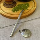 Ver imagem 2 de Bomba de Chimarrão Estampada 21cm Bojo Mil Furos Aço Inox com Rosca para Mate