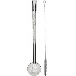 Bomba de Chimarrão Estampada 21cm Bojo Mil Furos Aço Inox com Rosca para Mate - 1