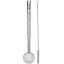 Ver imagem 1 de Bomba de Chimarrão Estampada 21cm Bojo Mil Furos Aço Inox com Rosca para Mate