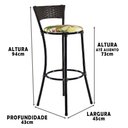 Ver imagem 3 de Jogo com 4 Banquetas Altas Forts Fibra Uv Bancada, Área Goumert, Bar, Piscina, Balcão, Floral