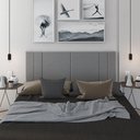 Ver imagem 2 de Cabeceira Para Cama Casal Tulipa 1,40 Estofada Suede Cinza - Rede Móveis