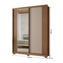 Ver imagem 3 de Guarda-Roupa Casal Frisado 2 Portas de Correr 3 Gavetas com Espelho e Pés Toronto Marrom/Carvalho/Fendi