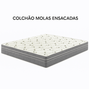 Colchão Molas Ensacadas 138x188x20 - Lateral Cinza Premium