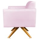 Ver imagem 7 de Poltrona Decorativa Isabella Base Giratória Madeira Suede Rosa Bebê - Gran Belo