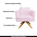Ver imagem 4 de Poltrona Decorativa Isabella Base Giratória Madeira Suede Rosa Bebê - Gran Belo