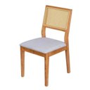 Ver imagem 4 de Kit 2 Cadeiras Sala de Jantar Encosto em Tela Natural e Assento Estofado Madeira Nia Yescasa Cinza