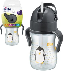 Copo Infantil com Canudo e Alças Antivazamento 240ml