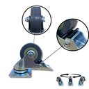 Ver imagem 1 de Rodízio Rodinha Giratório Placa Base Aço Roda Pp Cinza Diâmetro 50mm 2" C/ Trava Freio