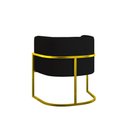 Ver imagem 6 de Kit Sofá 2 Lugares + 2 Poltronas Recepção Veludo Dourado Preto