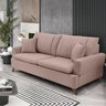 Sofa 3 Lugares 200 cm Eron Linho Rose Vazzano - 8