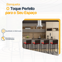 Ver imagem 3 de Kit 4 Bancos Quadrado Junco Argila para Bancada Alta Cozinha Área Gourmet Bistrô Piscina Bar