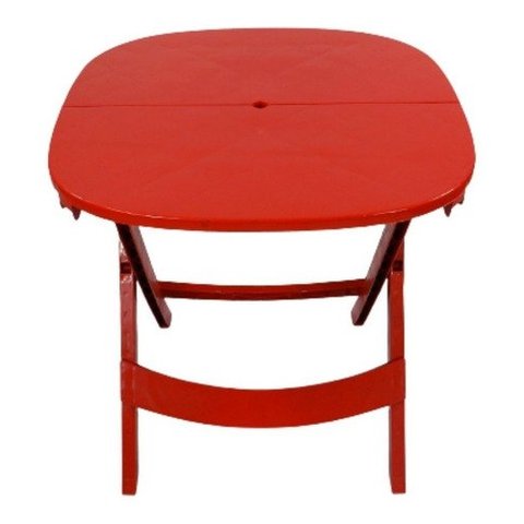 Mesa Dobrável De Plástico Resistente Prática Barata:Vermelha