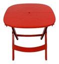Ver imagem 1 de Mesa Dobrável De Plástico Resistente Prática Barata:Vermelha