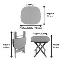 Ver imagem 2 de Mesa Dobrável De Plástico Resistente Prática Barata:Vermelha