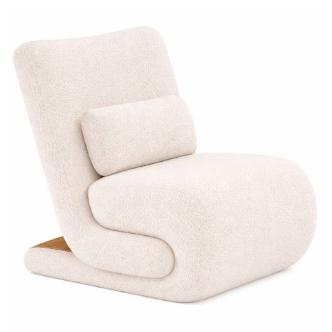 Poltrona Fluxo Bouclé Off White - Sallar Home