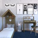 Ver imagem 1 de Conjunto Infantil com Cama e Escrivaninha Bege/Carvalho Mel