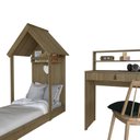 Ver imagem 5 de Conjunto Infantil com Cama e Escrivaninha Bege/Carvalho Mel