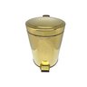 Kit Banheiro Inox Dourado Lixeira 5l e Papeleira Dourada Fineza - 3