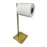 Kit Banheiro Inox Dourado Lixeira 5l e Papeleira Dourada Fineza - 4