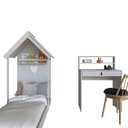 Ver imagem 2 de Conjunto Infantil com Cama e Escrivaninha Cinza/Cristal