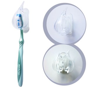 Kit 4 Suporte Organizador Dispenser Porta Escova de Dente:Transparente