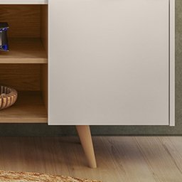Painel para Tv Maia com Rack River Freijó/off White - Colibri Móveis - Freijó/off White - 5
