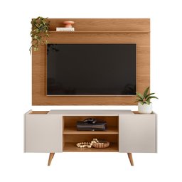 Painel para Tv Maia com Rack River Freijó/off White - Colibri Móveis - Freijó/off White - 1