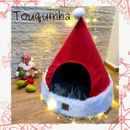 Cama Para Gatos e Cachorros Montanha + Capa Touca Natalina - 3