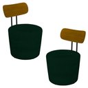 Ver imagem 1 de Kit 2 Poltronas Decorativas Redondas 53cm Le Moon M22 Veludo Verde - Mpozenato