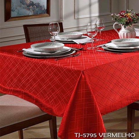 Toalha Mesa Retangular Jacquard Requinte Ii- 8 Lugares Dohler Jacquard Ll Vermelho