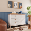 Ver imagem 5 de Berço 3 em 1 Evolutivo e Cômoda 6 Gavetas Linha Cromo Nogueira com Branco Quater