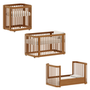 Ver imagem 3 de Berço 3 em 1 Evolutivo e Cômoda 6 Gavetas Linha Cromo Nogueira com Branco Quater