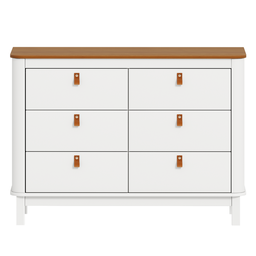 Berço 3 em 1 Evolutivo e Cômoda 6 Gavetas Linha Cromo Nogueira com Branco Quater - 9